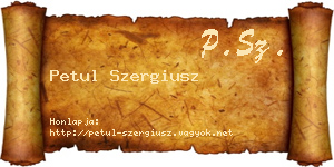 Petul Szergiusz névjegykártya
